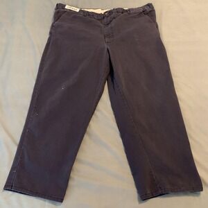 Aramark FR Chino Pants Mens 43x28 Navy Westex UltraSoft Flame Resistant Workwear